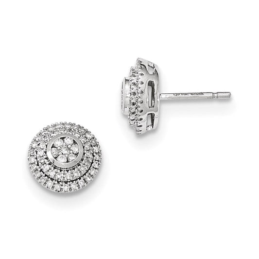 14k Yellow Gold Mystere White Gold Real Diamond Post Earrings XE2614AA