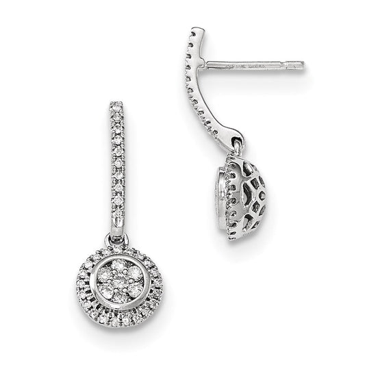 14k Yellow Gold Mystere White Gold Real Diamond Post Dangle Earrings XE2616AA