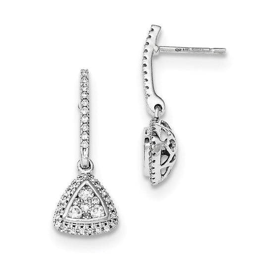 14k Yellow Gold Mystere White Gold Real Diamond Post Drop Earrings XE2617AA