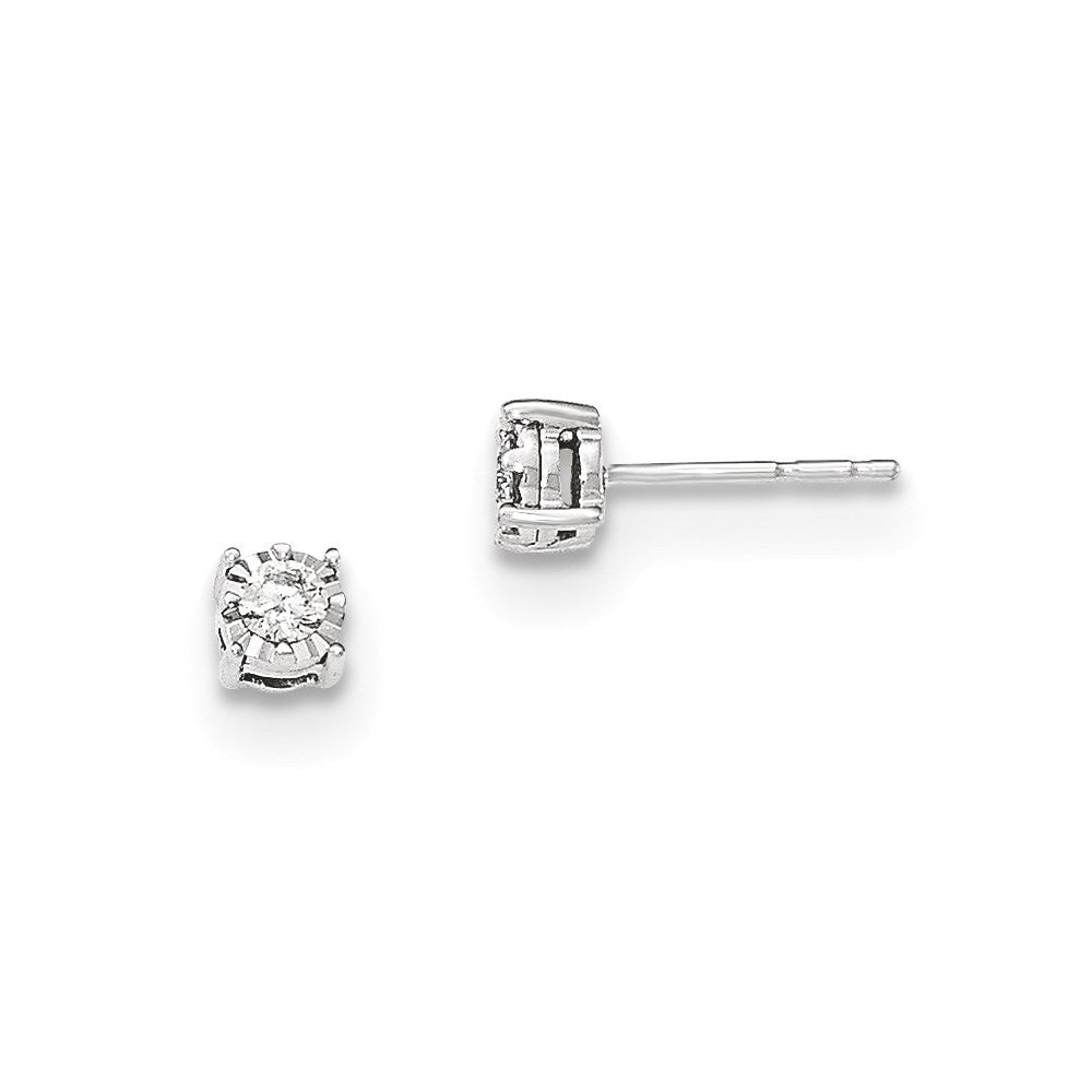 14kt White Gold Polished Real Diamond Post Earrings XE2622AA