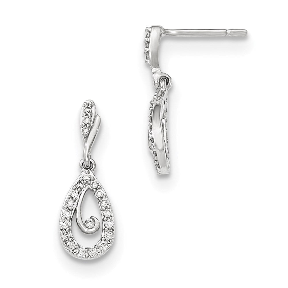 14K White Gold Polished Real Diamond Post Earrings XE2623AA