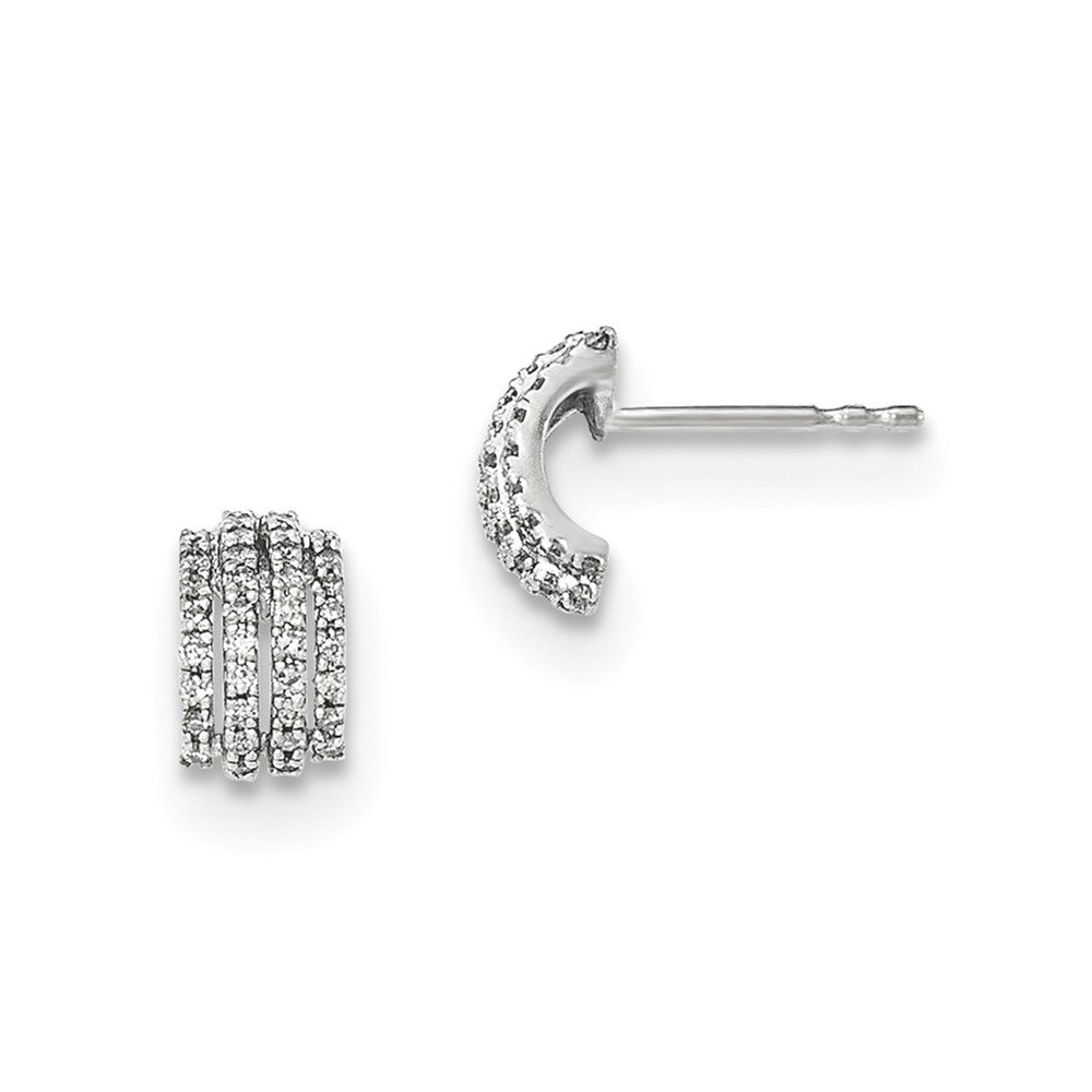 14K White Gold Real Diamond Polished Post Earrings XE2624AA