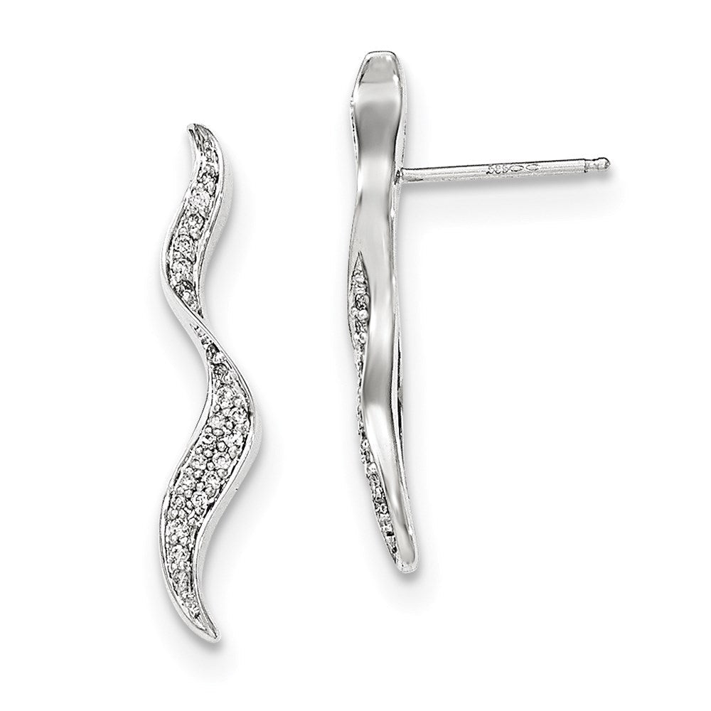 14k White Gold Real Diamond Post Earrings XE2627AA