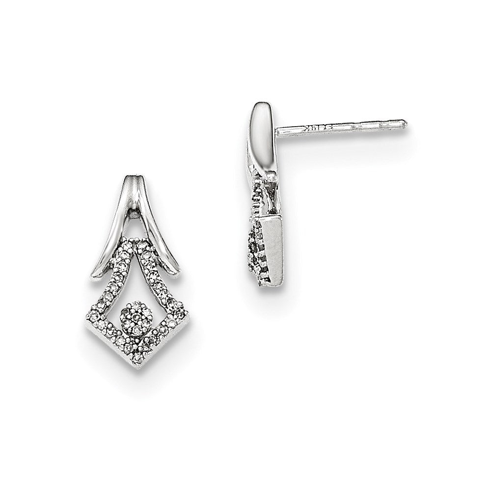14kt White Gold Polished Real Diamond Post Earrings XE2629AA
