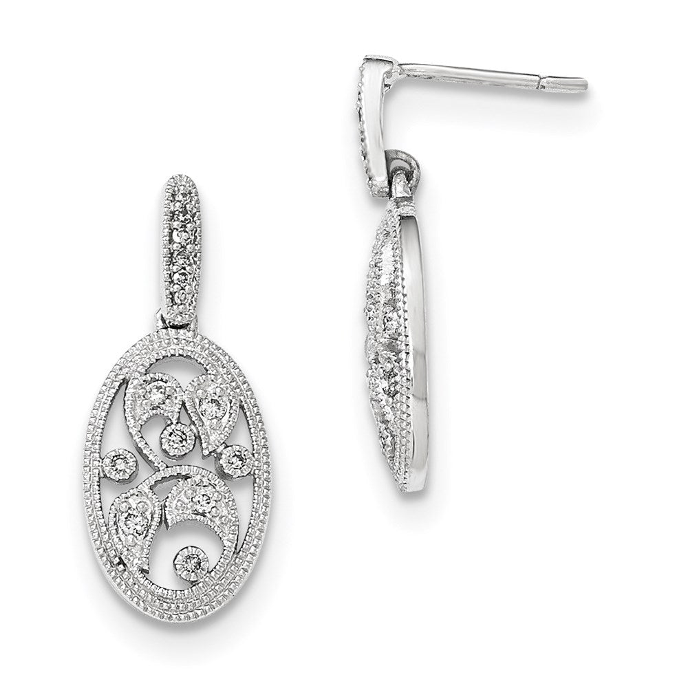 14K White Gold Polished Real Diamond Post Earrings XE2659AA