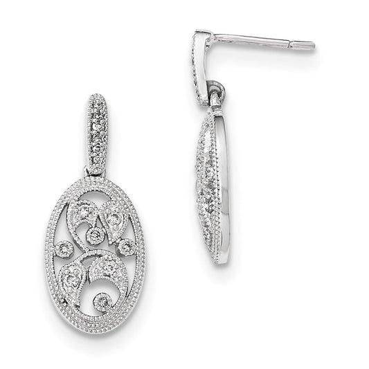 14K White Gold Polished Real Diamond Post Earrings XE2659AA