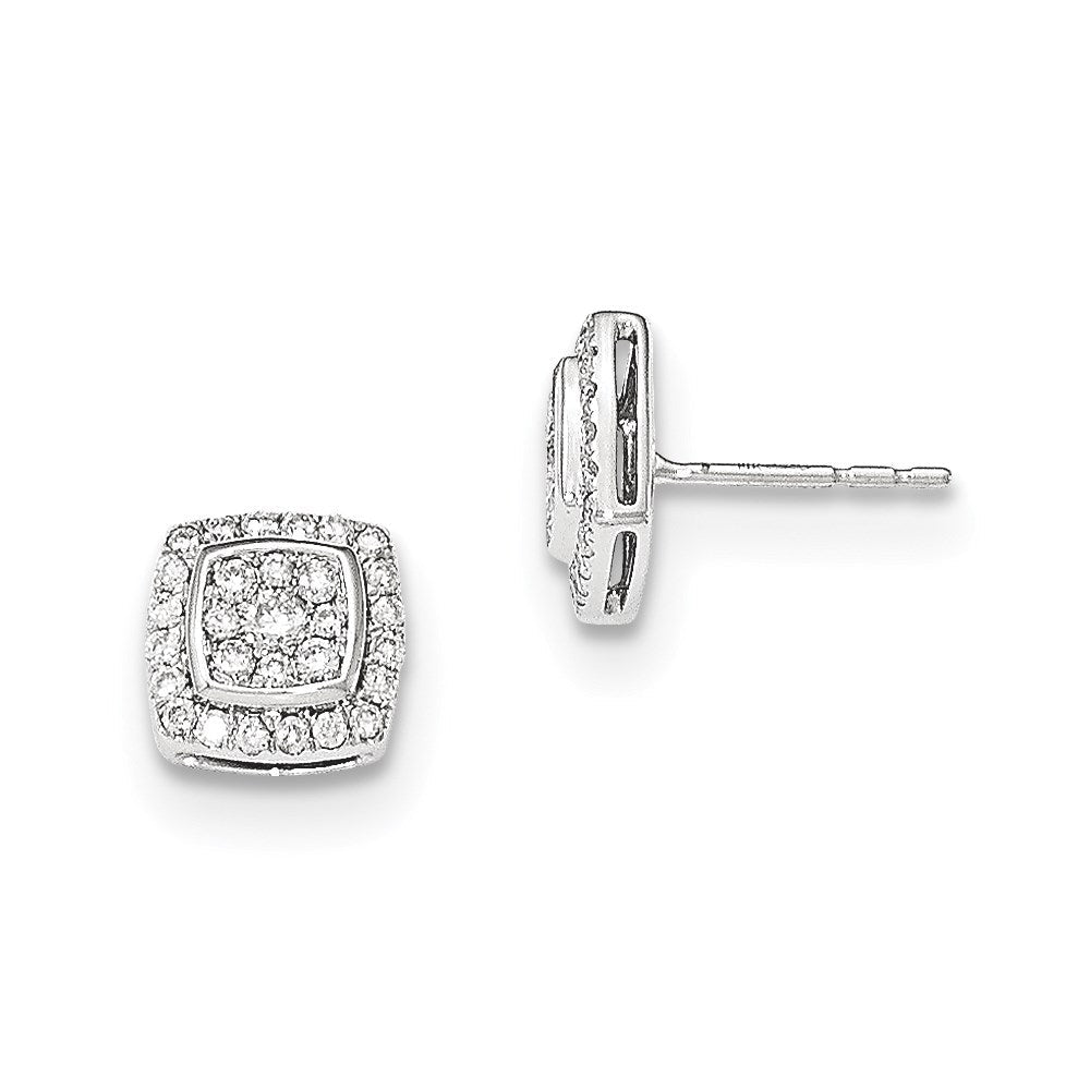 14K White Gold Real Diamond Post Earrings XE2674AA