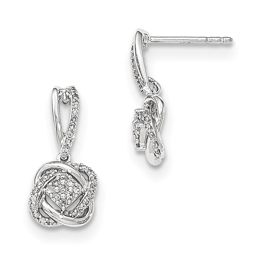 14K White Gold Real Diamond Post Dangle Earring XE2676AA