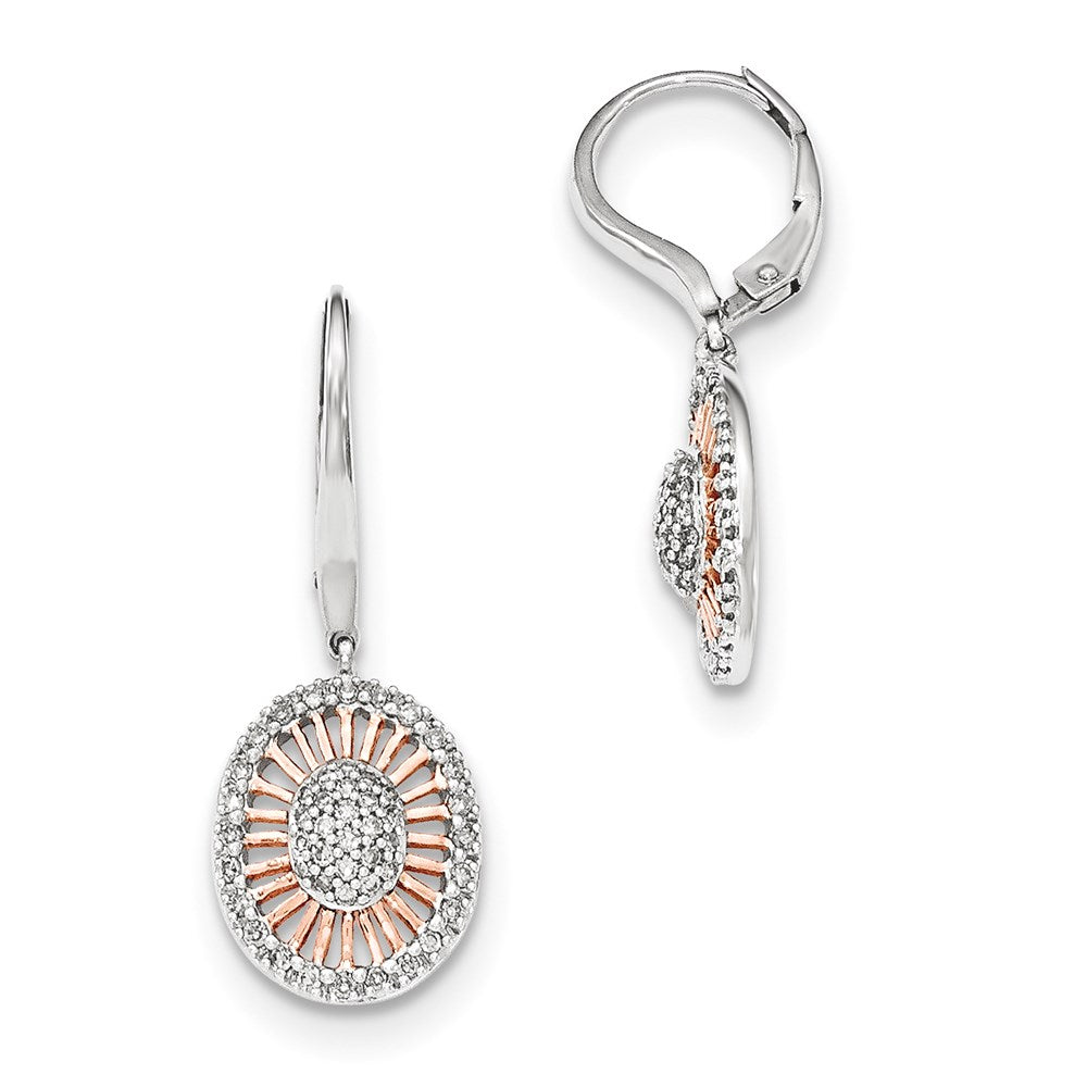 14K White Gold w/Rose Rhodium Real Diamond Earrings XE2696AA