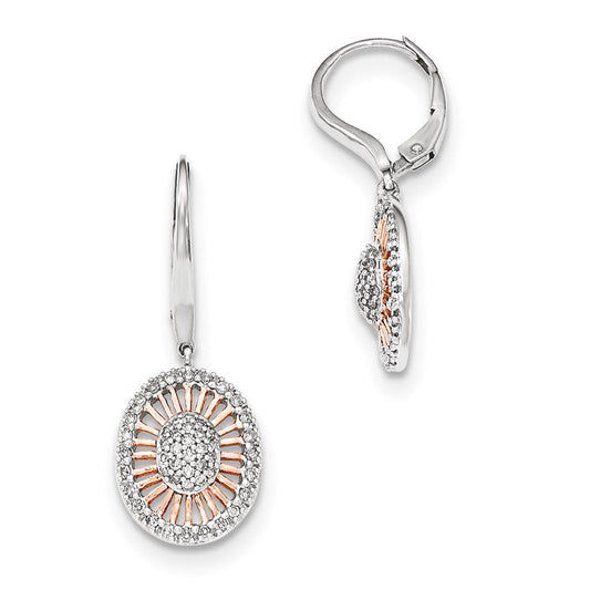 14K White Gold w/Rose Rhodium Real Diamond Earrings XE2696AA