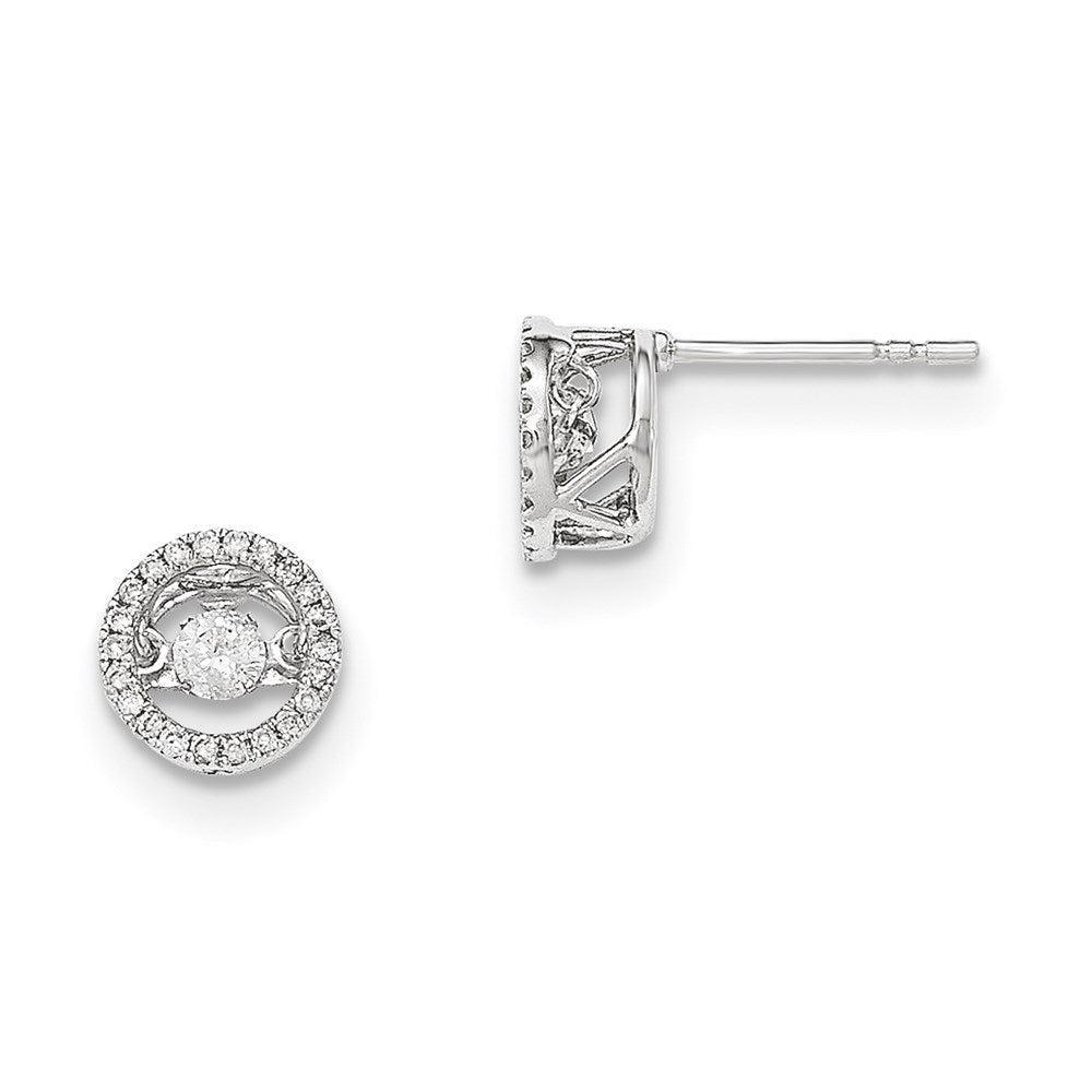 14k White Gold Vibrant Real Diamond Polished Round Post Earrings XE2788AA