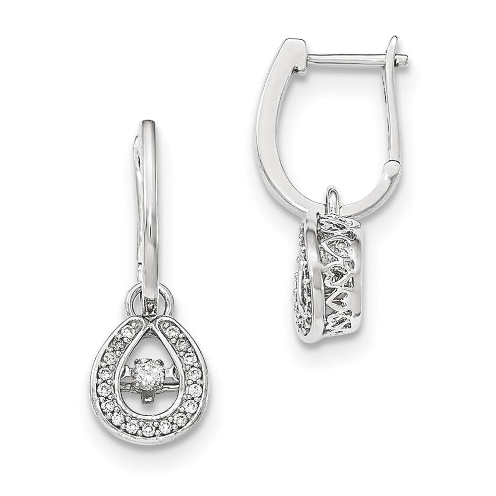 14K White Gold Vibrant Real Diamond Hinged Dangle Earrings XE2789AA