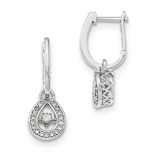 14K White Gold Vibrant Real Diamond Hinged Dangle Earrings XE2789AA