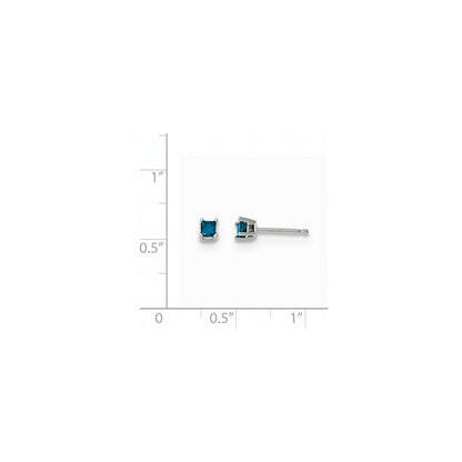 14k White Gold .20ct. Blue Diamond Stud Earrings