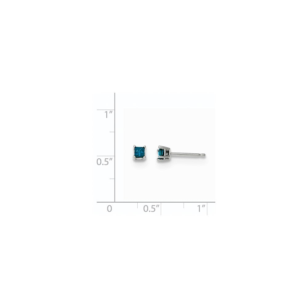 14k White Gold .25ct. Blue Diamond Stud Earrings