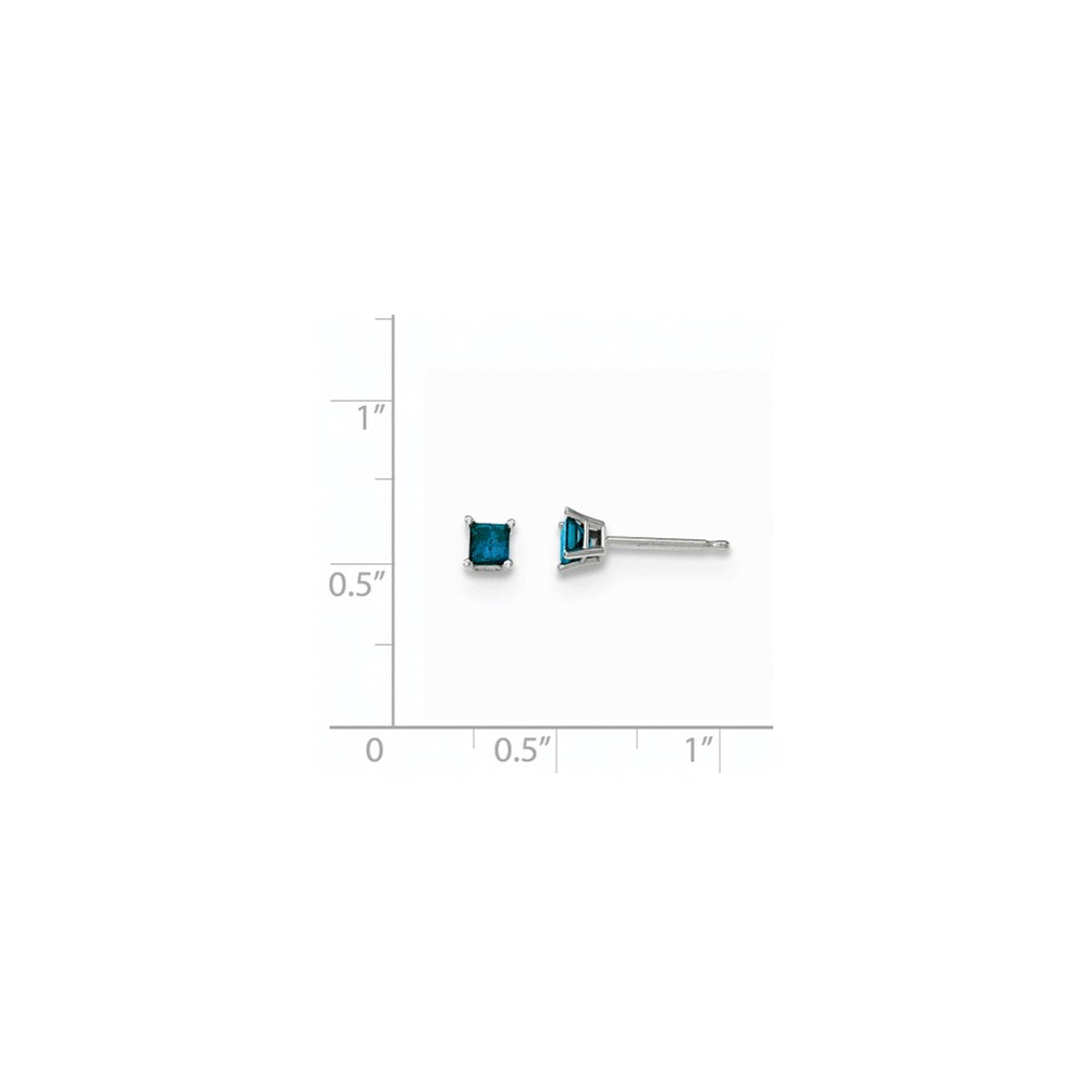 14k White Gold .30ct. Blue Diamond Stud Earrings