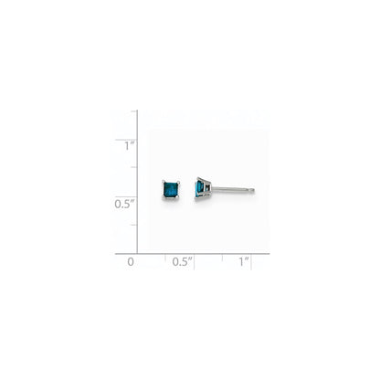 14k White Gold .30ct. Blue Diamond Stud Earrings