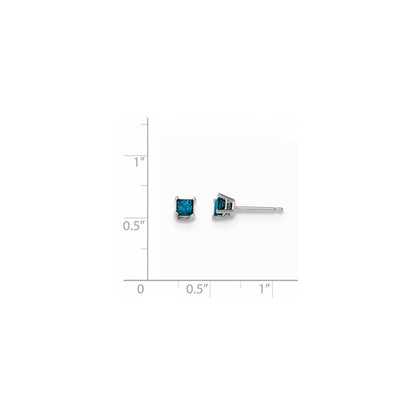 14k White Gold .40ct. Blue Diamond Stud Earrings