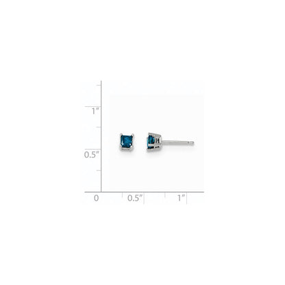 14k White Gold .50ct. Blue Diamond Stud Earrings