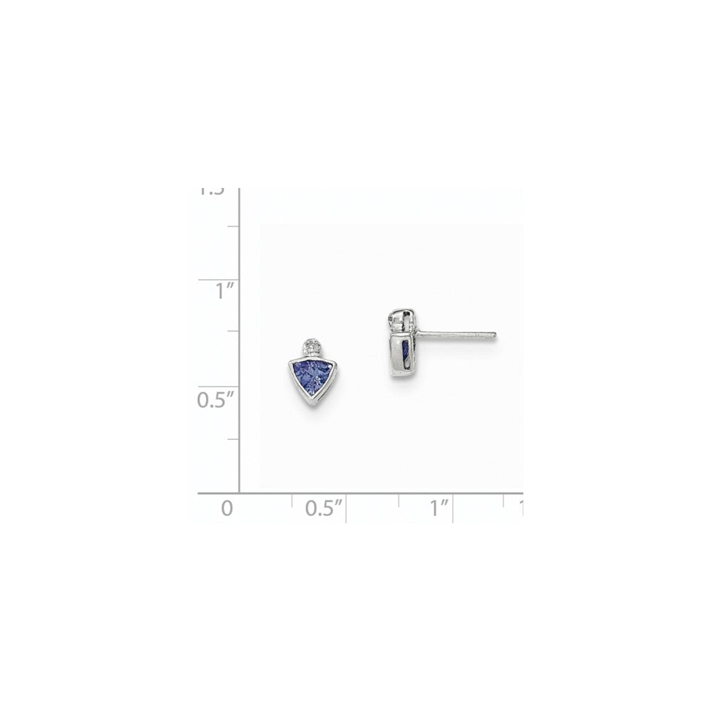 14k White Gold Tanzanite and Diamond Earrings