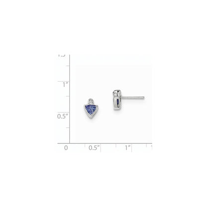 14k White Gold Tanzanite and Diamond Earrings
