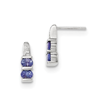 14k White Gold Tanzanite and Diamond Earrings