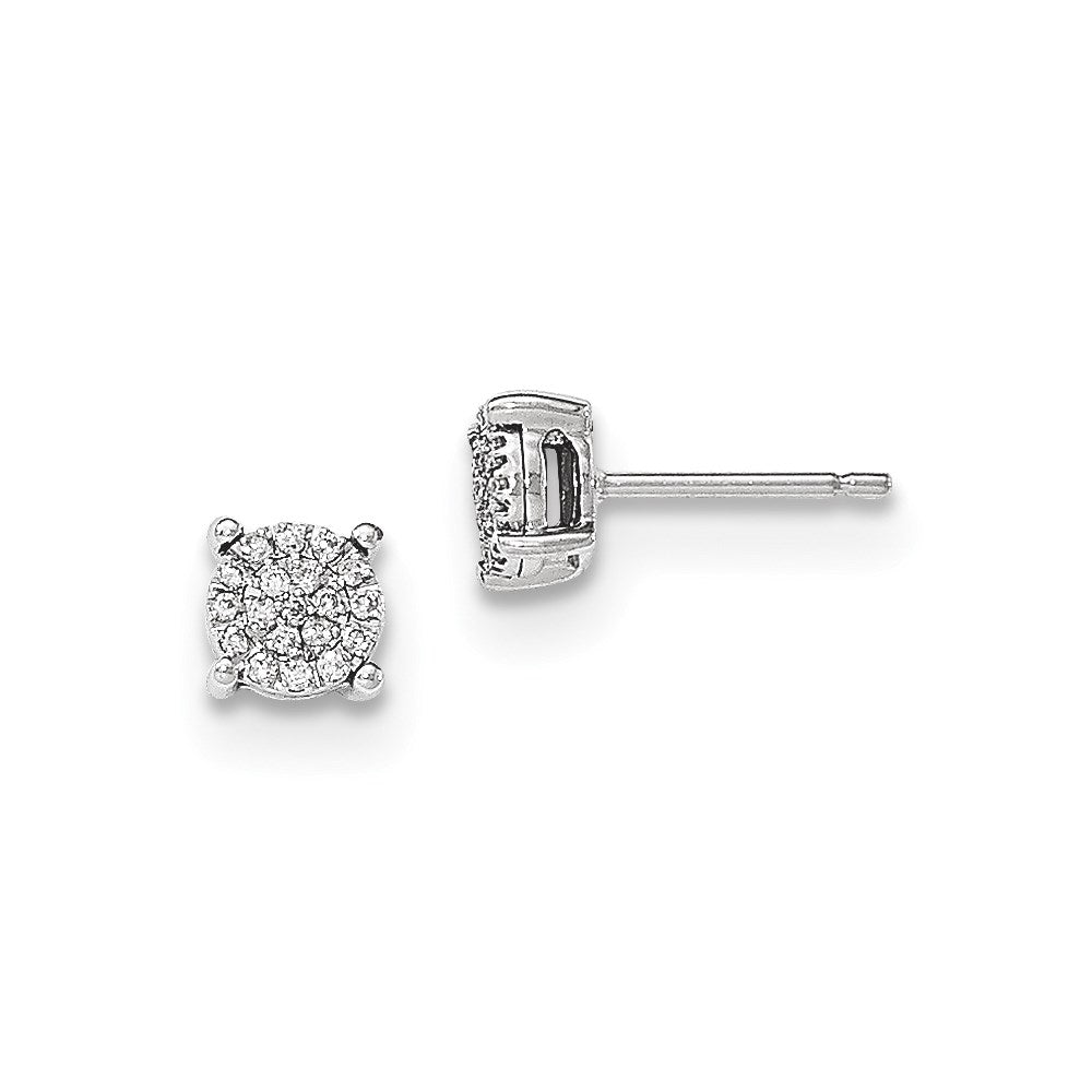 14k White Gold Real Diamond Post Earrings XE2855AA
