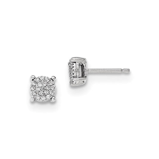 14k White Gold Real Diamond Post Earrings XE2855AA