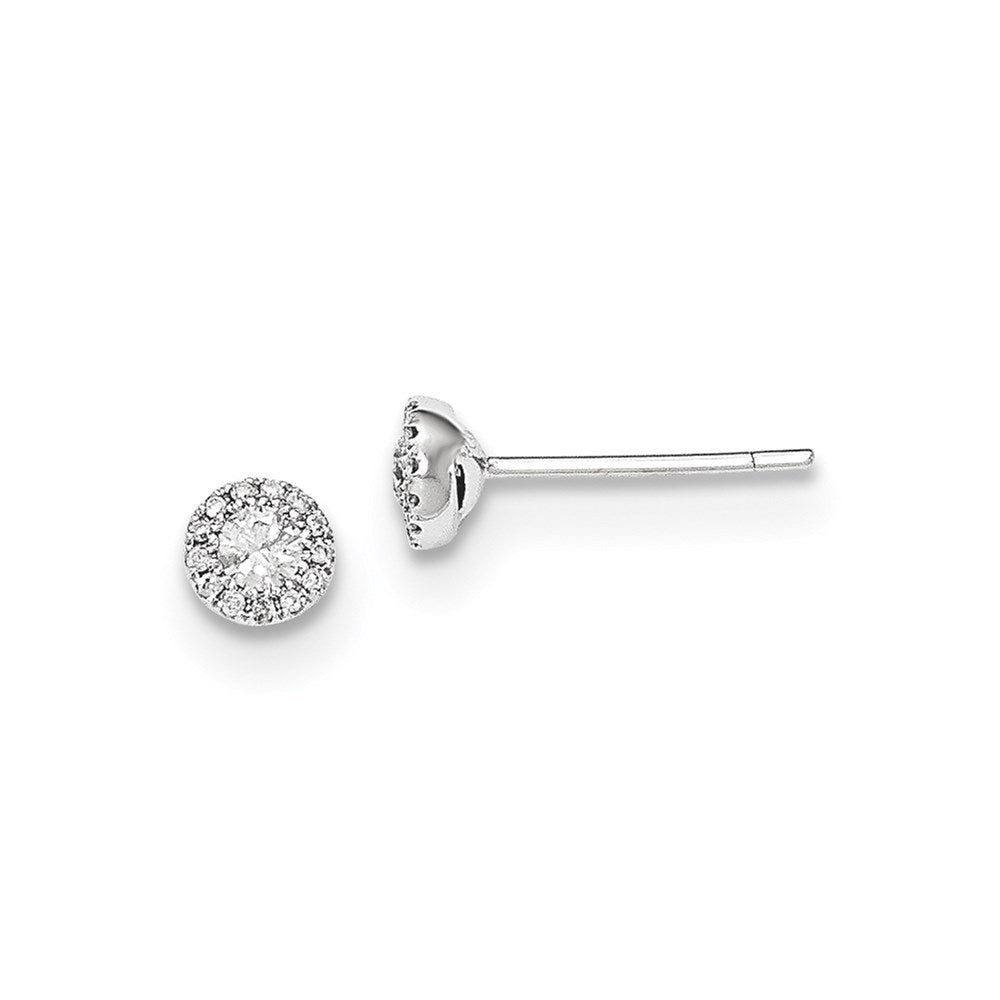 14k White Gold Real Diamond Post Earrings XE2856AA
