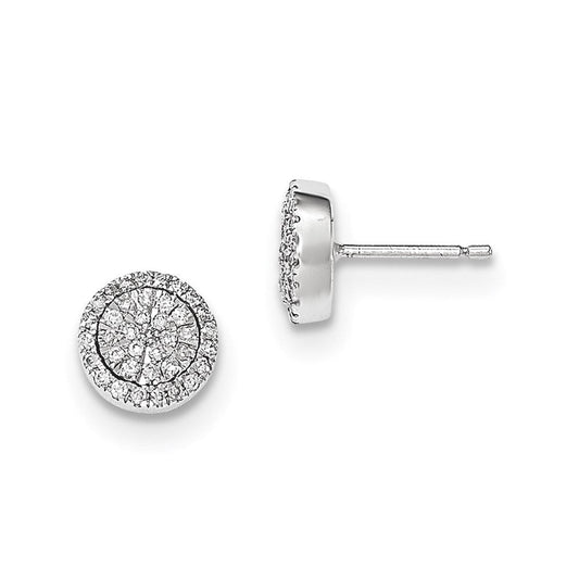 14k White Gold Real Diamond Post Earrings XE2859AA