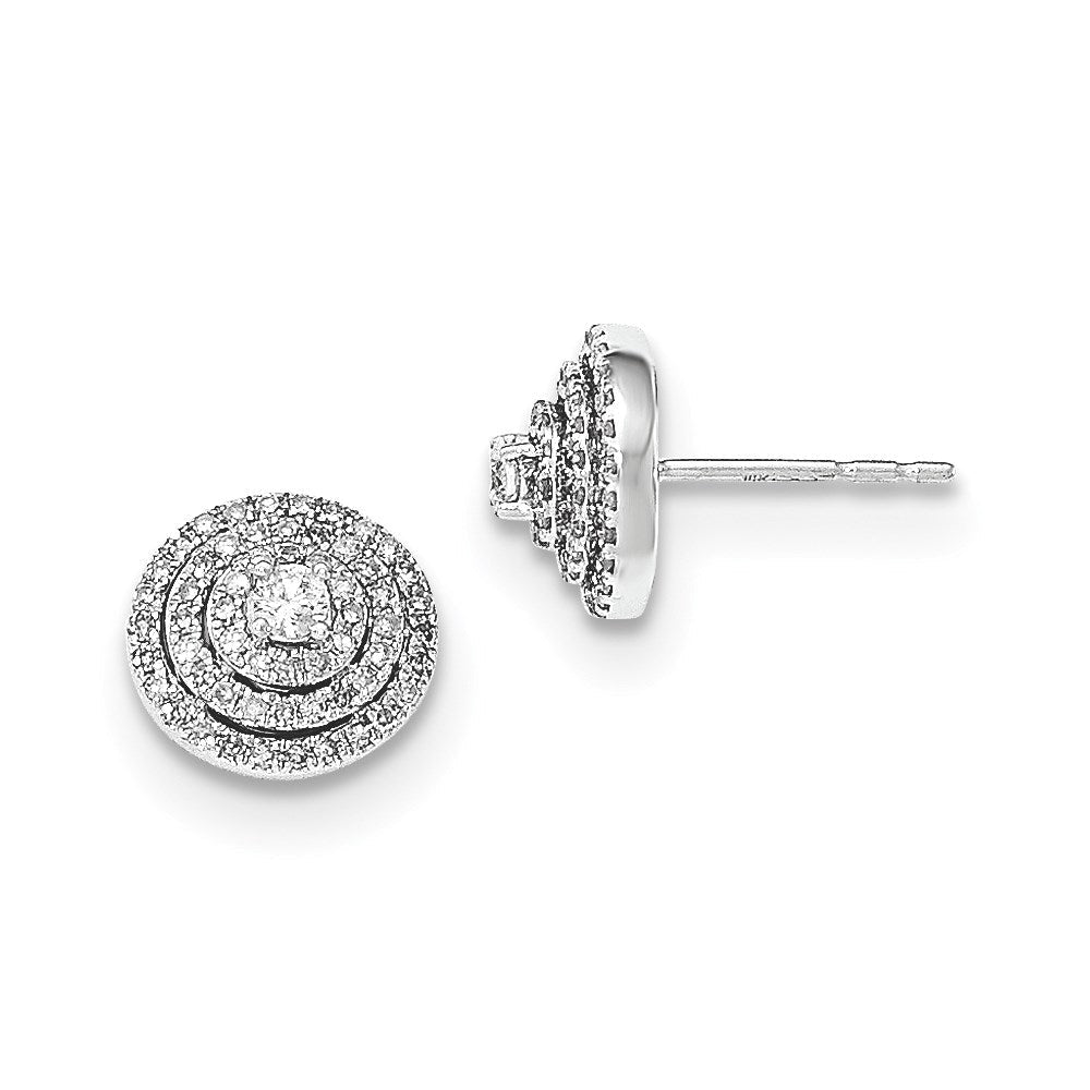 14K White Gold Real Diamond Post Earrings XE2860AA