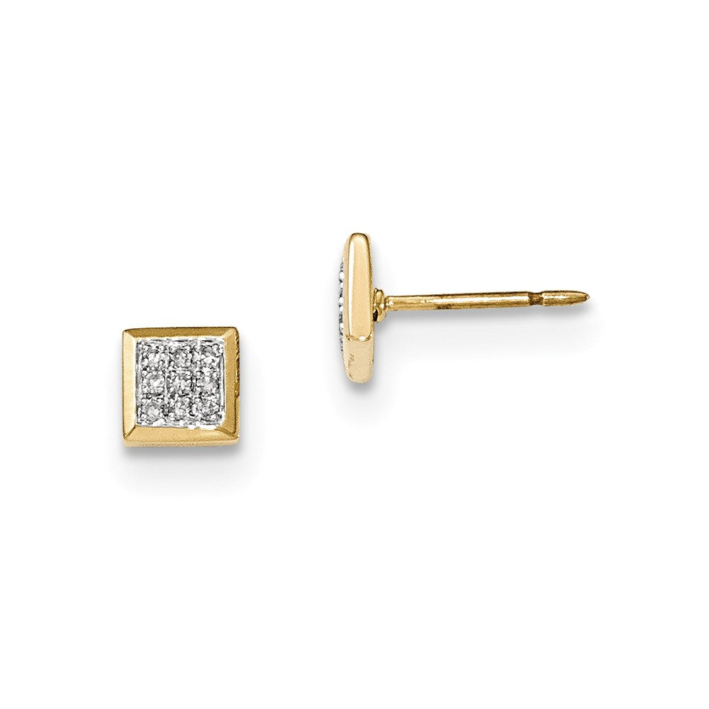 14k Yellow Gold Real Diamond Post Earrings XE2862AA