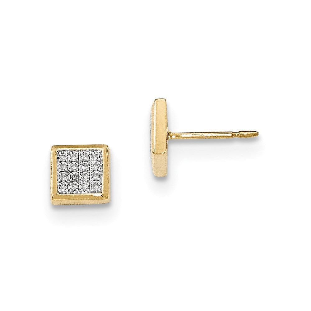 14k Yellow Gold Real Diamond Post Earrings XE2863AA