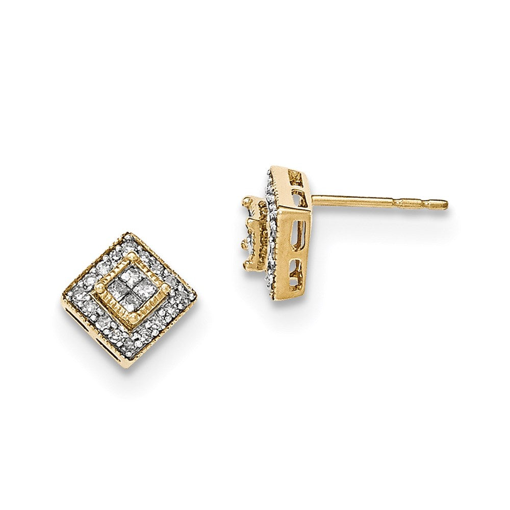14k Yellow Gold Polished Real Diamond Post Earrings XE2865AA