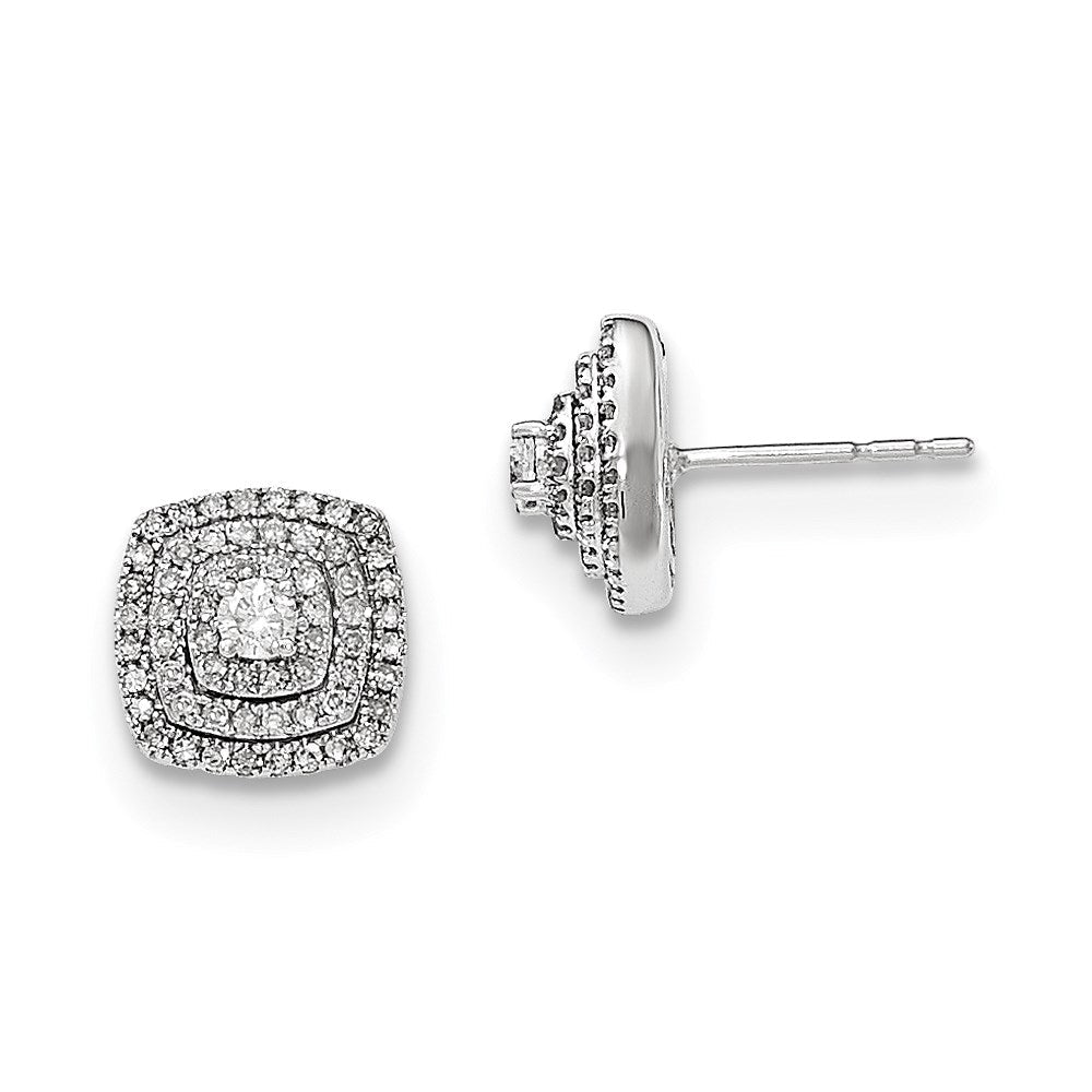 14K White Gold Real Diamond Post Earrings XE2866AA