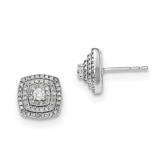 14K White Gold Real Diamond Post Earrings XE2866AA