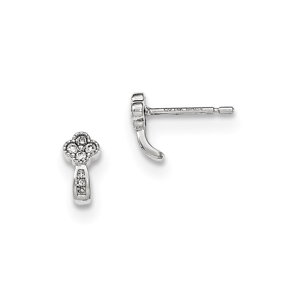 14K White Gold Real Diamond Post Earrings XE2879AA