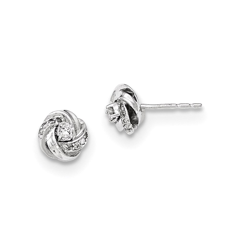 14K White Gold Real Diamond Post Earrings XE2883AA