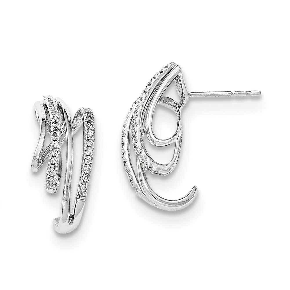 14K White Gold Real Diamond Post Earrings XE2891AA