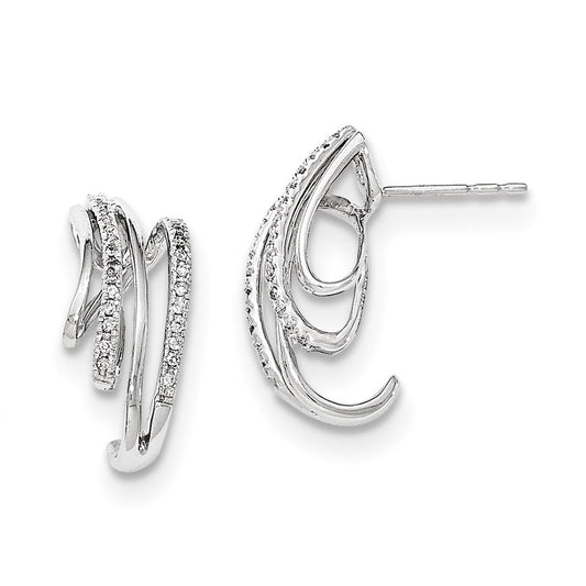 14K White Gold Real Diamond Post Earrings XE2891AA