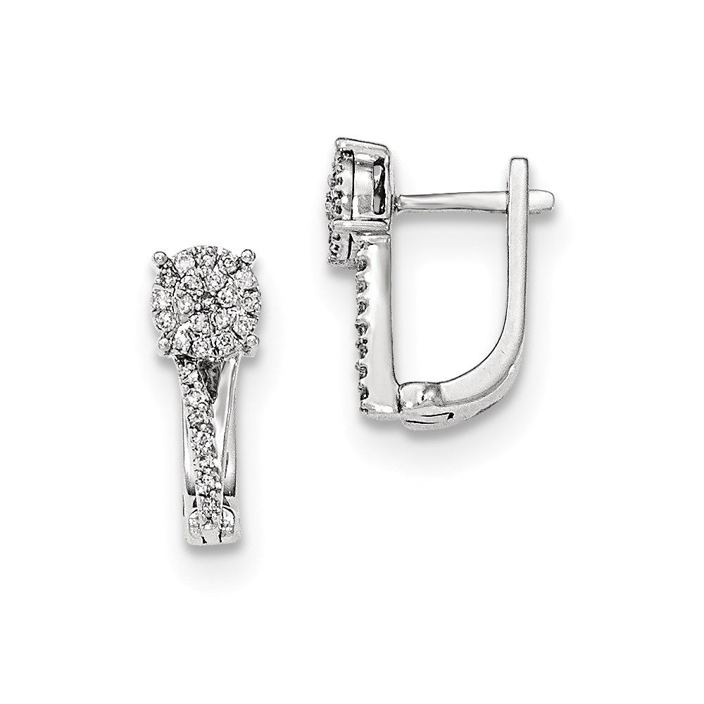 14k White Gold Real Diamond Hinged Earrings XE3031AA