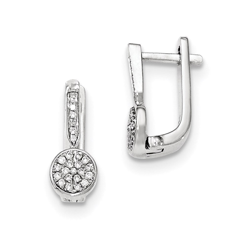 14k White Gold Real Diamond Hinged Earrings XE3032AA