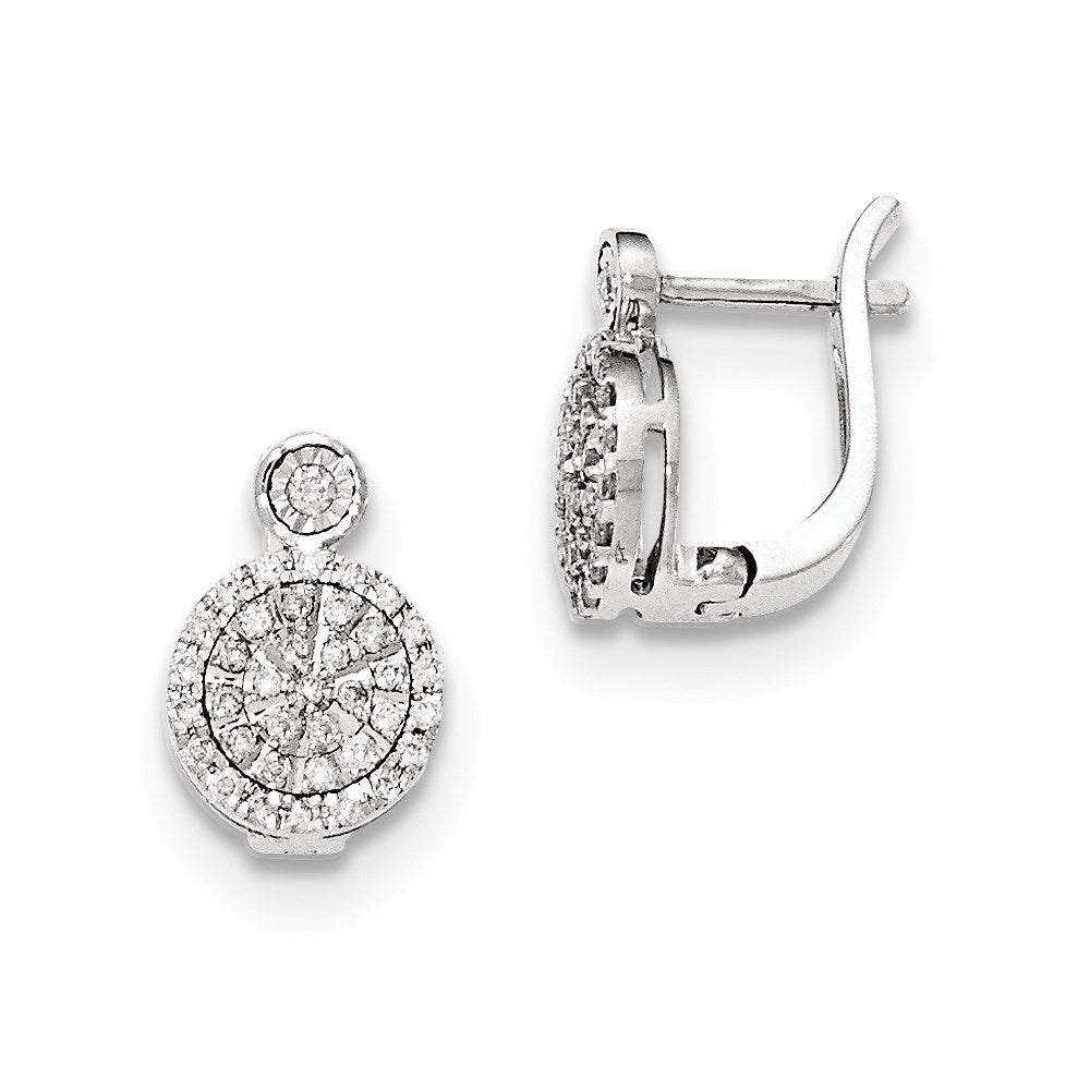 14k White Gold Real Diamond Hinged Earrings XE3034AA