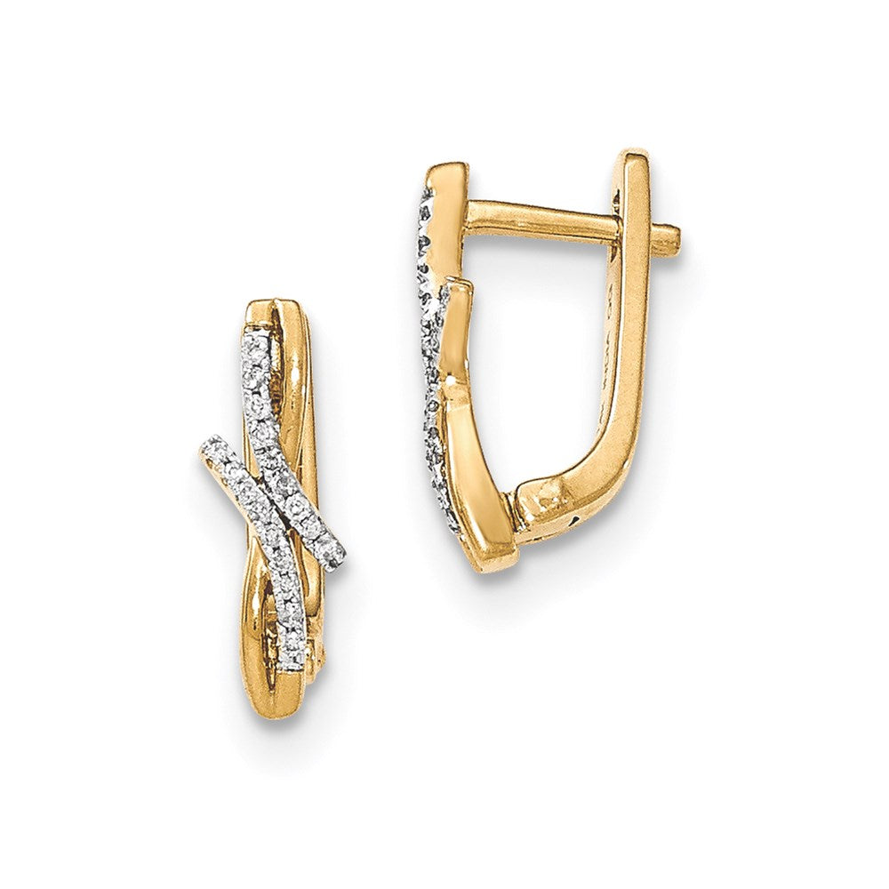 14k Yellow Gold Real Diamond Hinged Earrings XE3051AA