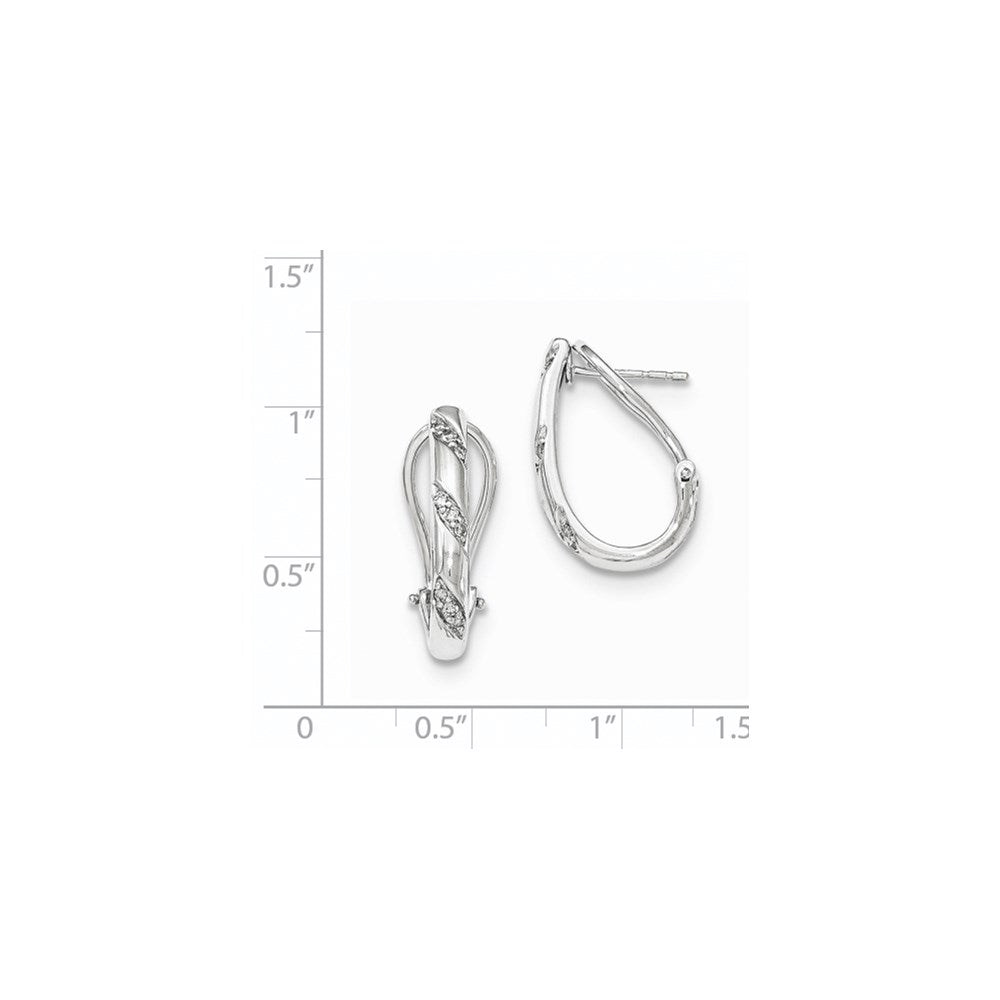 14k White Gold Diamond Omega Back Earrings