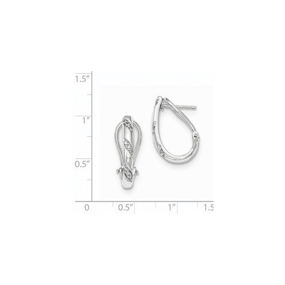 14k White Gold Diamond Omega Back Earrings