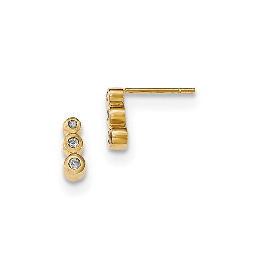 14k Yellow Gold Real Diamond Earrings XE3063A