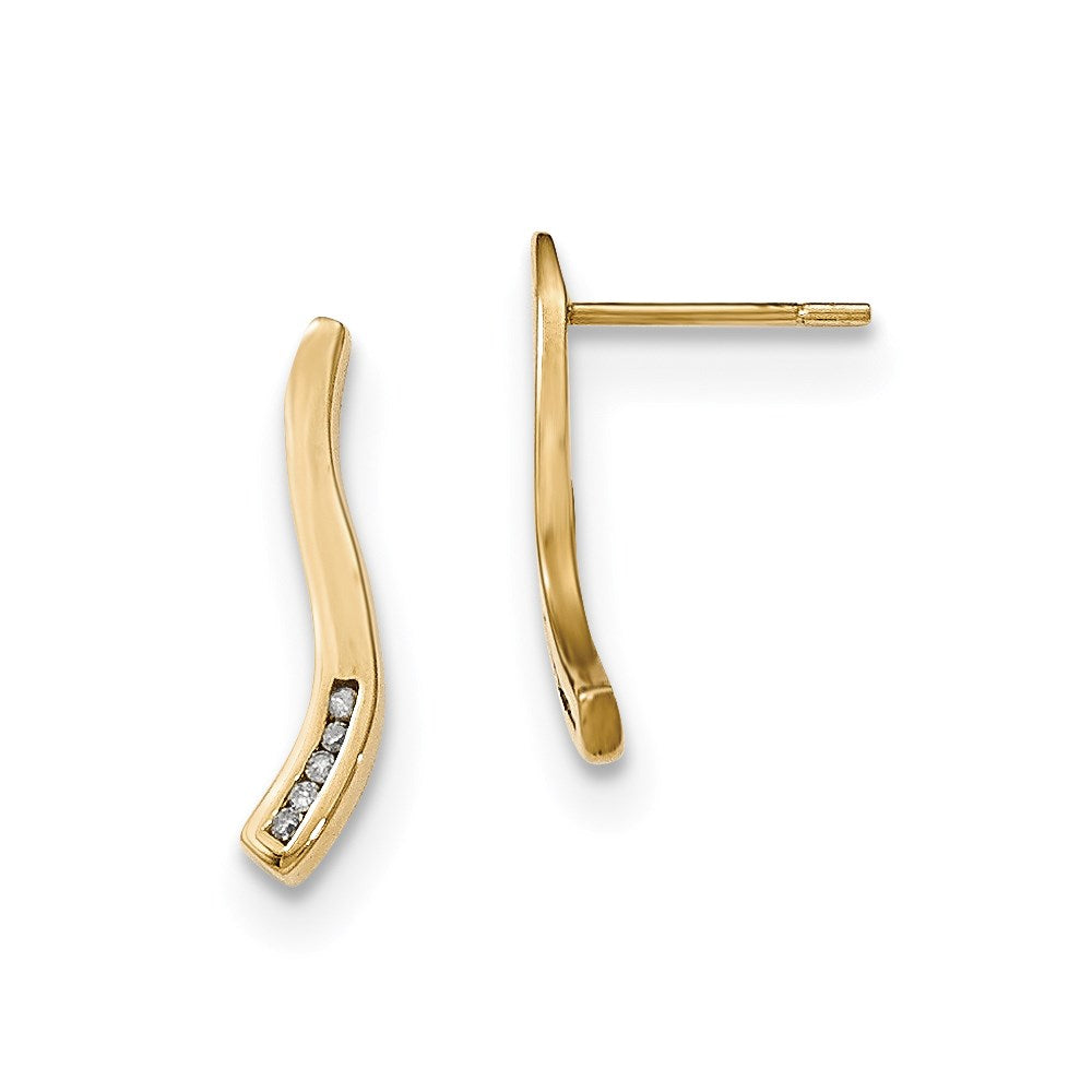 14k Yellow Gold Real Diamond Earrings XE3067A