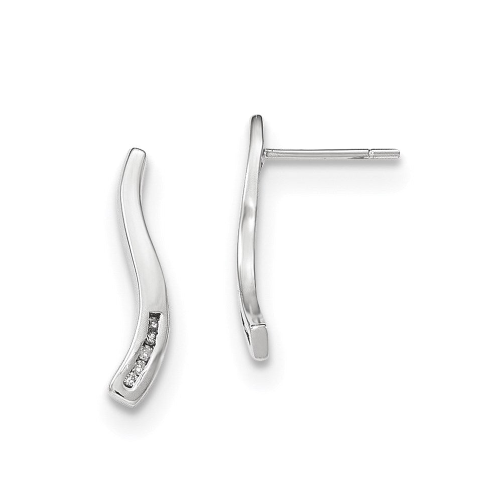 14k White Gold Real Diamond Earrings XE3068A