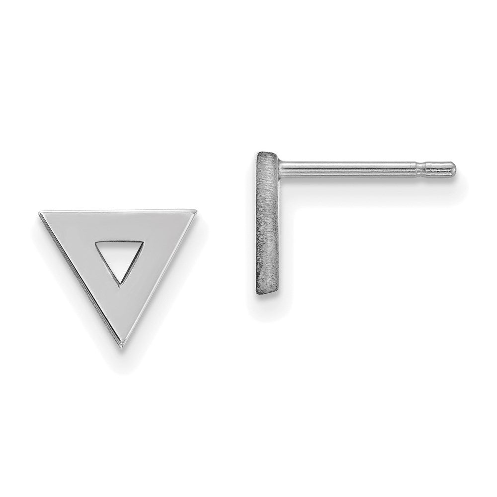 14k White Gold Open Triangle Post Earrings XE3082W